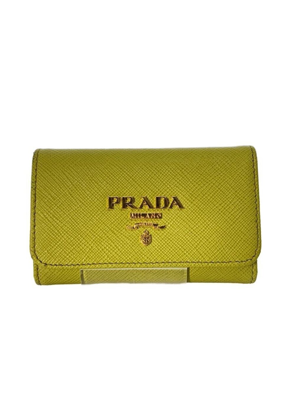 Prada SAFFIANO METAL Key Case Wallet Leather Yellow